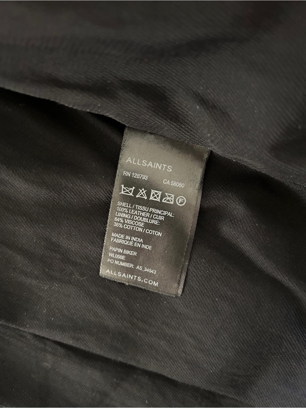 AllSaints Black Leather Papin Moto Jacket - Picture 9 of 9